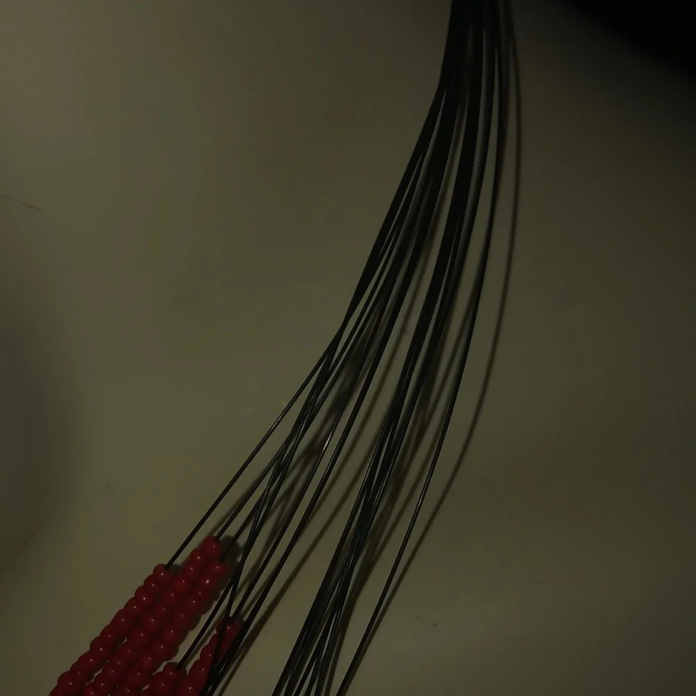 Statement Necklace with black and red small beads - Picture 8 of 10